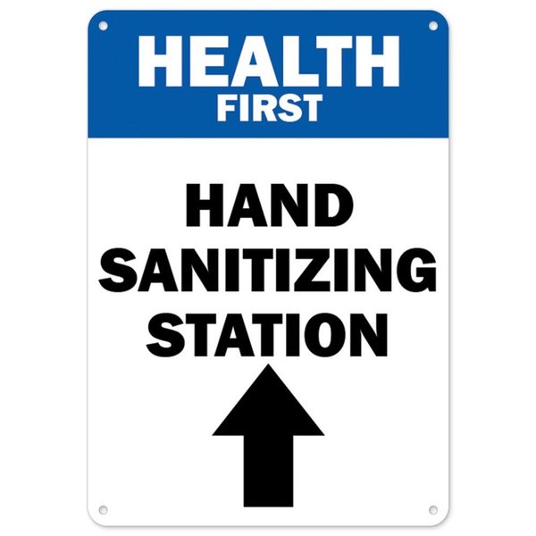 Signmission Public Safety, Health First Hand Sanitizing Station, 14in X 10in Rigid Plastic, OS-NS-P-1014-25466 OS-NS-P-1014-25466